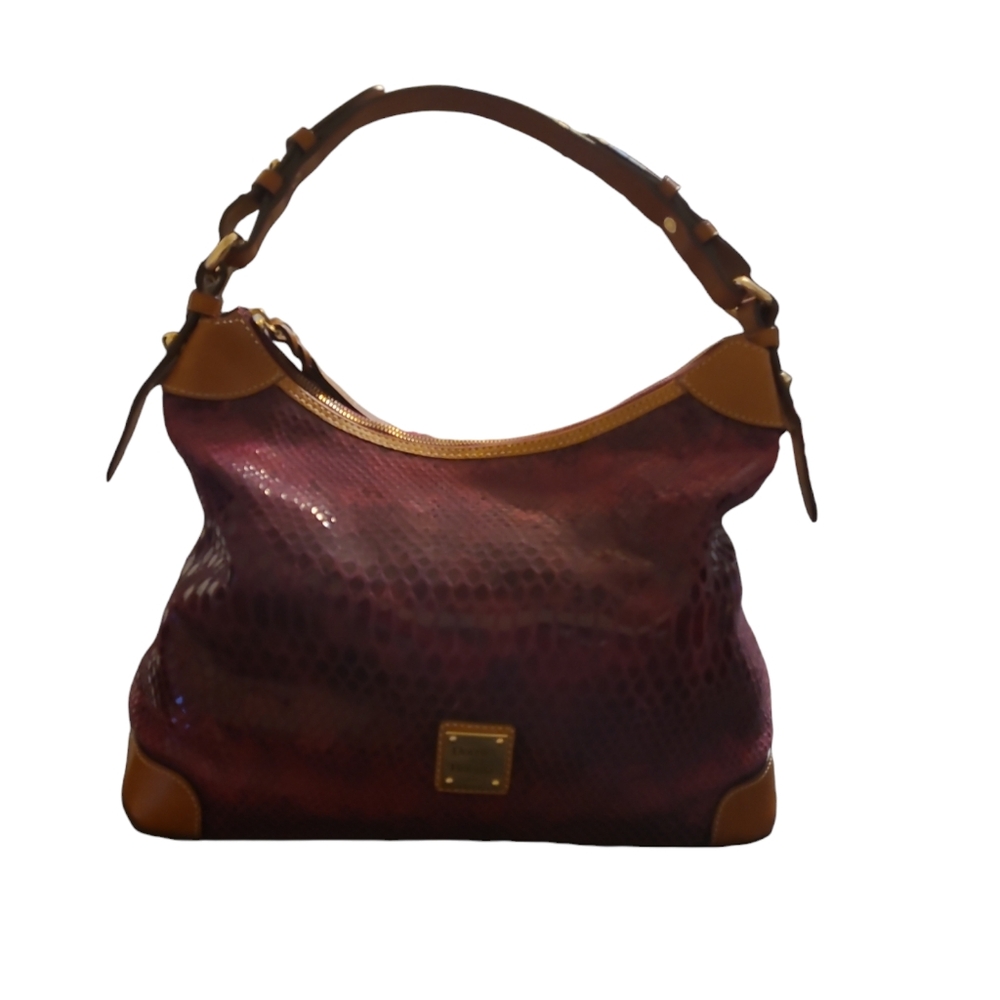 Authentic Dooney & Bourke Faux Snakeskin Embossed… - image 3
